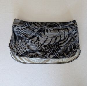 Athleta Swim Skirt Skort Bikini Bottom Grey Neutral Palm Print Sz Small